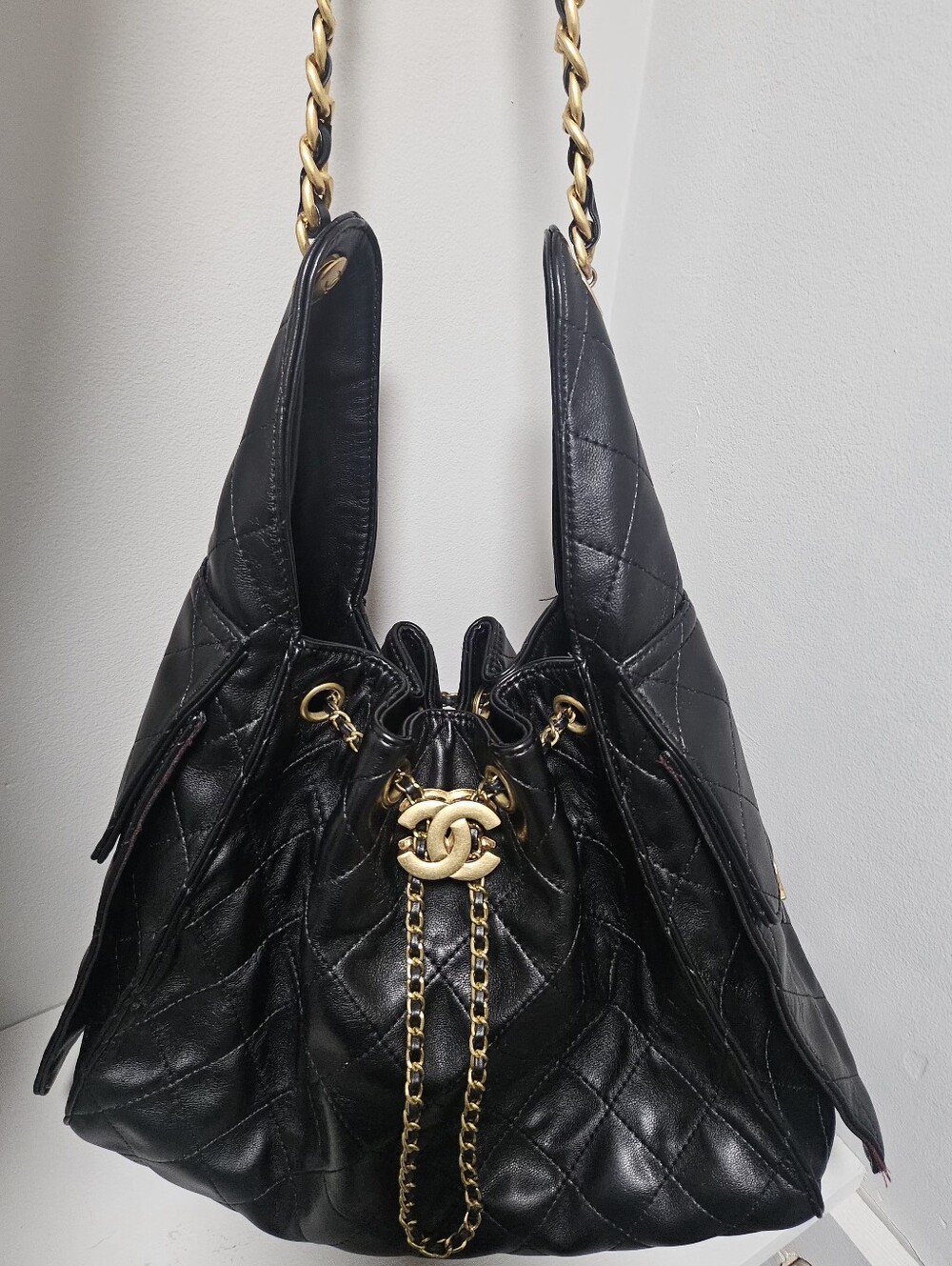 Black Quilted Chanel 25 Hobo Bag
